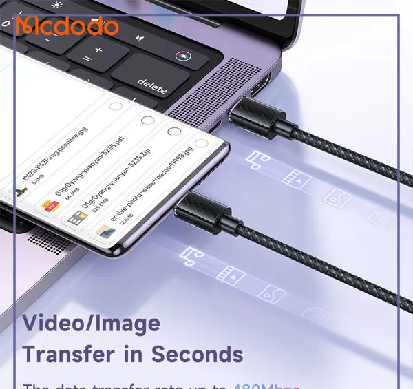 کابل شارژ دو سر تایپ سی 100 وات 1.2 متر مک دودو Mcdodo Type-C to Type-C PD Data Cable CA-3670 (E)
