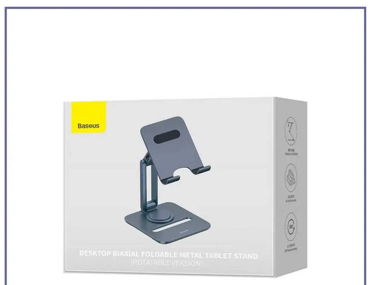 هولدر رومیزی تبلت 360درجه بیسوس Baseus Desktop Biaxial Foldable Metal Stand for tablet B10431801811 (E)