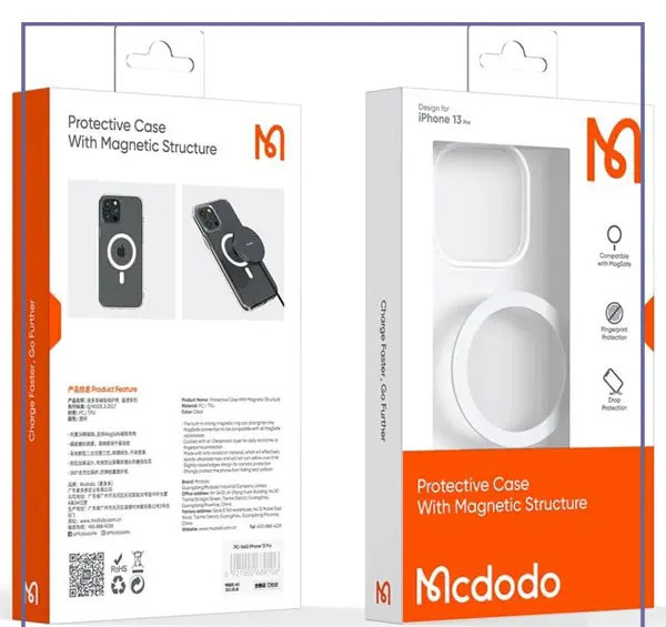 قاب محافظ نیمه شفاف مگ سيف مک دودو Mcdodo Iphone 13 Pro Max Protective Case With Magnetic Structure PC-1790 (E)