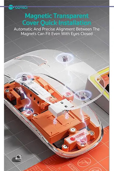 موس بیسیم 3 حالته کوتسی Coteci Magic Crystal II Three Mode Mouse 84015 (E)