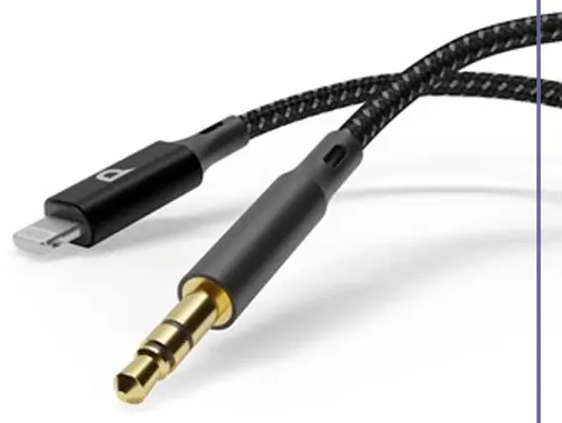 کابل تبدیل جک 3.5 میلی متری به لایتنینگ پاورولوژی Powerology Braided Aux Audio Cable PCAB004 (E)