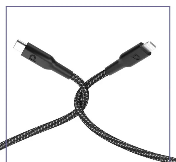کابل تایپ سی به لایتنینگ 30 سانتی پاورولوژی Powerology Type-C To lightning PD Data Cable PCAB006BK (E)