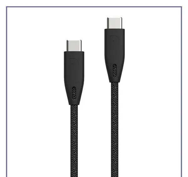 کابل دو سر تایپ سی 100 وات پاورولوژی Powerology Braided USB-C To USB-C Data Cable PBCC2BK (E)