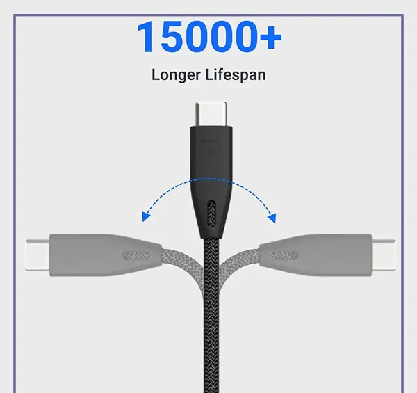کابل دو سر تایپ سی 100 وات پاورولوژی Powerology Braided USB-C To USB-C Data Cable PBCC2BK (E)