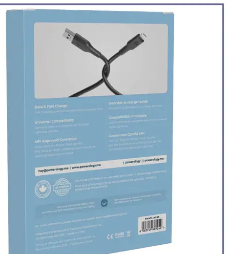 کابل شارژ لایتنینگ 1.2 متر پاورولوژی Powerology Lightning Data Cable PWATL1M (E)