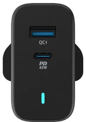آداپتور شارژ 45 وات با کابل همراه پاورولوژی Powerology Ultra-Quick GaN Charger PWCUQC004 (E)