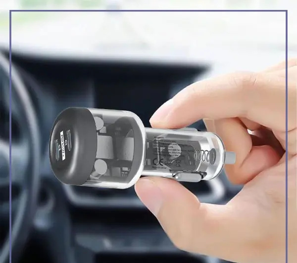 شارژر فندکی دو پورت 35 وات پاورولوژی Powerology Crystalline Quick Car Charger PCCSR011 (E)
