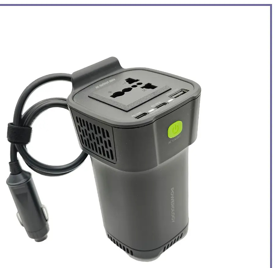 اینورتر 150 وات پاورولوژی POWEROLOGY 150W CUP HOLDER POWER INVERTER P150INVBK (E)