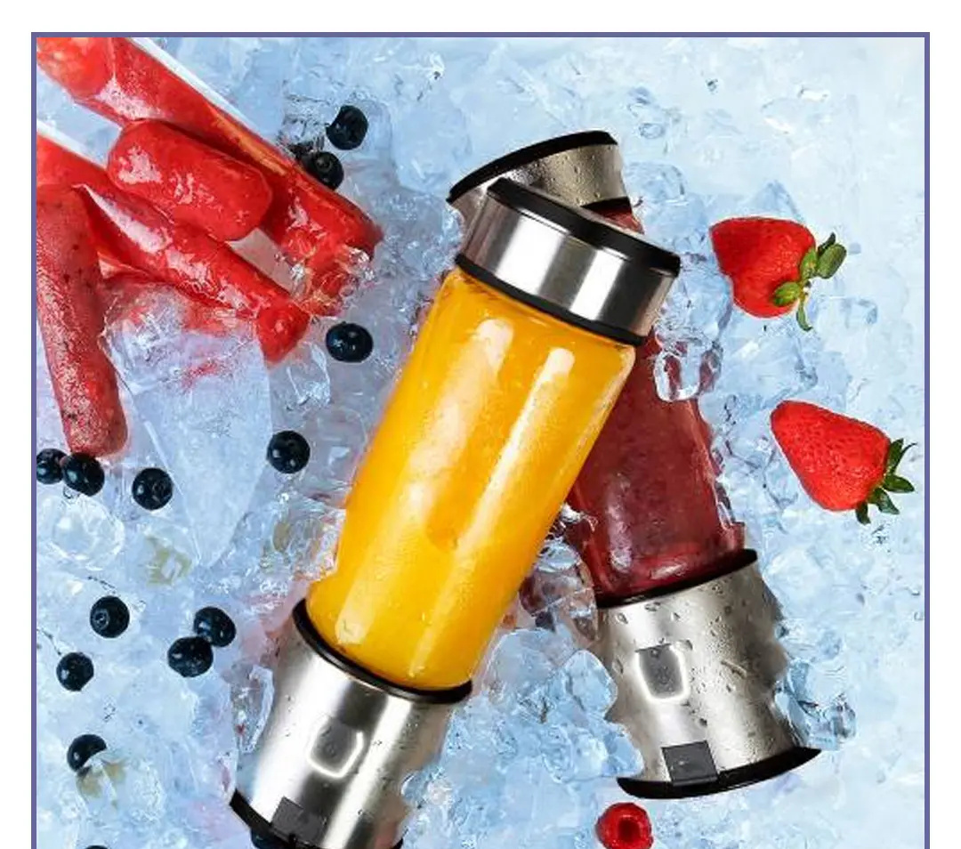 مخلوط کن شارژی 6 تیغه پاورولوژی Powerology 6 Blades Portable and Rechargeable Juicer and Blender P6BPJBK (E)