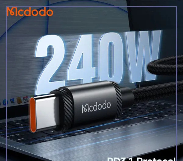 کابل تایپ سی به تایپ سی 240 وات مک دودو Mcdodo Type-C To Type-C Dat Cable CA-3680 (E)