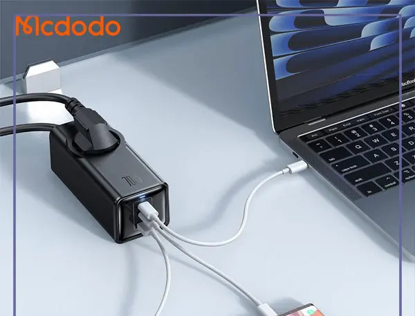 آداپتور شارژ و چند راهی محافظ برق 70 وات مک دودو Mcdodo GaN CH-4620 (E)