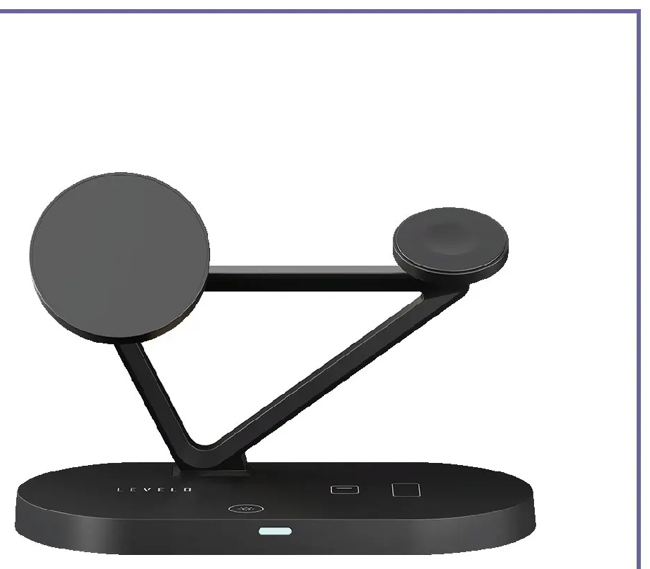 شارژر وایرلس رو میزی 5 کاره لولو LEVELO Premio 5 In 1 Wireless Charging Pad (E)