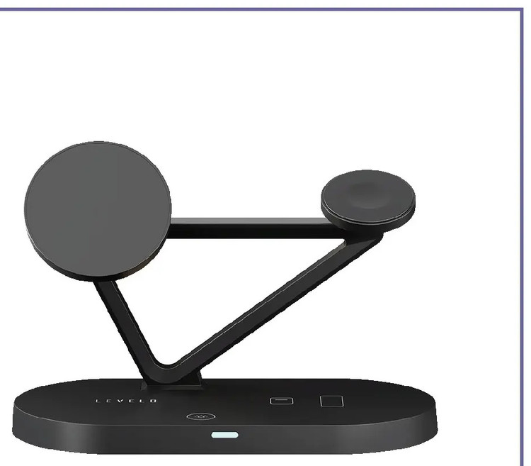 شارژر وایرلس رو میزی 5 کاره لولو LEVELO Premio 5 In 1 Wireless Charging Pad (E)