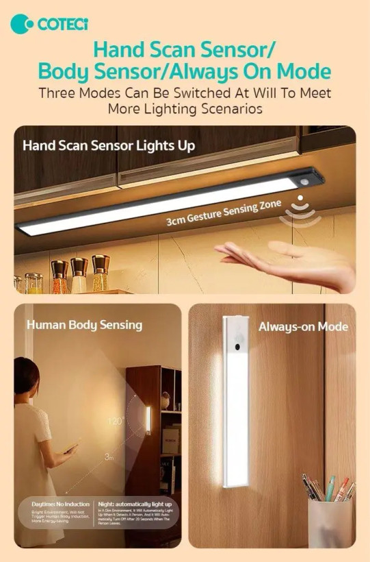 چراغ هومشند 30 سانتی کوتسی Coteci 1-World Sensor Light 89003 (E)