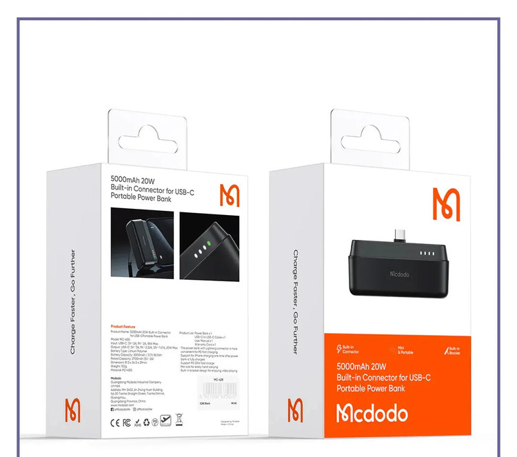 پاوربانک 20 واتی 5000 میلی آمپر تایپ سی مک دودو مدل Mcdodo Mc-630 (E)