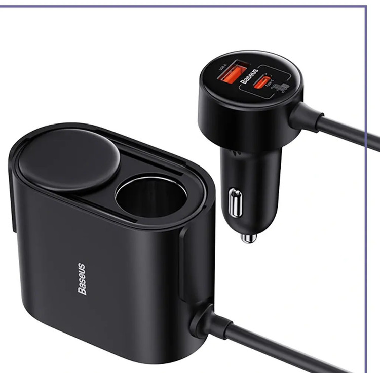 شارژر فندکی 4 پورت 30 وات بیسوس Baseus High Efficiency Pro 30W 2 in 1 Car Cigarette Lighte BS-CG010 (E)
