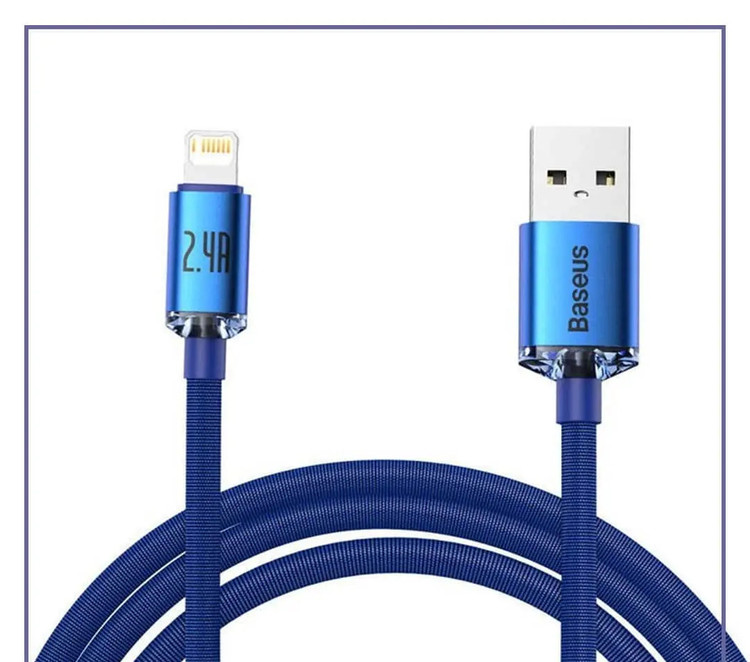 کابل شارژ USB به Lightning بیسوس 2 متر Baseus Crystal Shine USB to iP CAJY000101 (E)