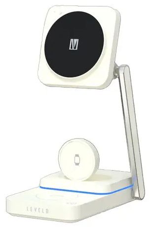 شارژر شارژ وایرلس 3 کاره لولو Levelo Aurora 3 In 1 Wireless Charger LVLA31WCWH (E)
