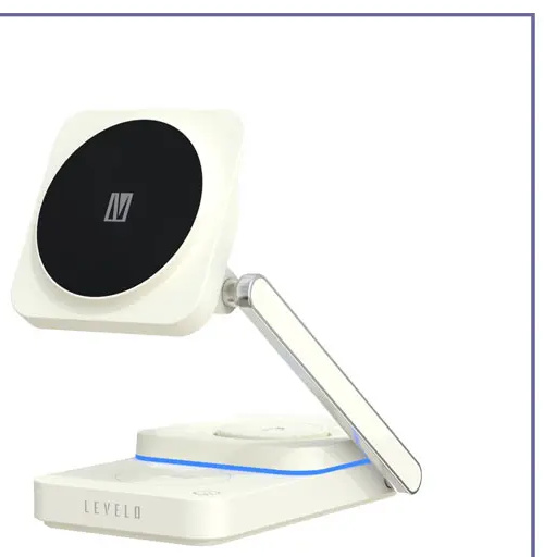 شارژر شارژ وایرلس 3 کاره لولو Levelo Aurora 3 In 1 Wireless Charger LVLA31WCWH (E)