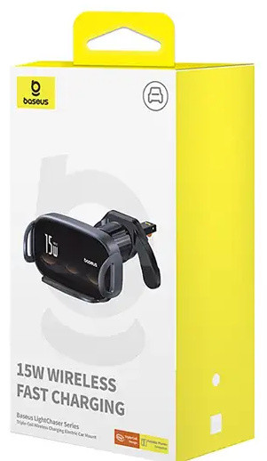 هولدر دریچه کولر و شارژر وایرلس 15 وات بیسوس Baseus LightChaser Electric Car Mount BS-CM029 (E)