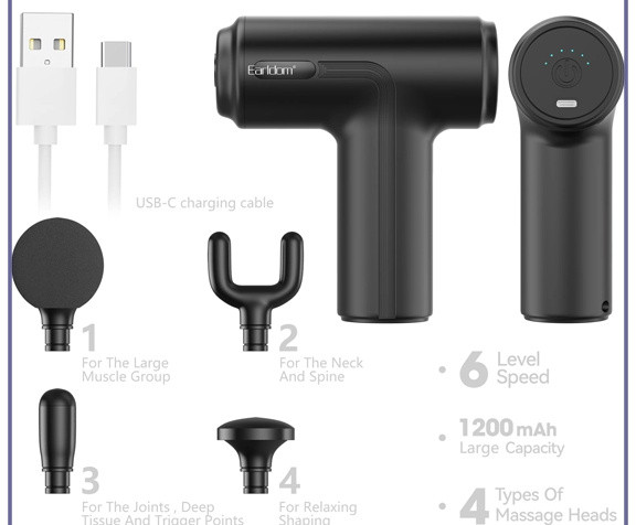 ماساژور تفنگی ارلدم EARLDOM Mini Massage Gun ET-V6 (E)