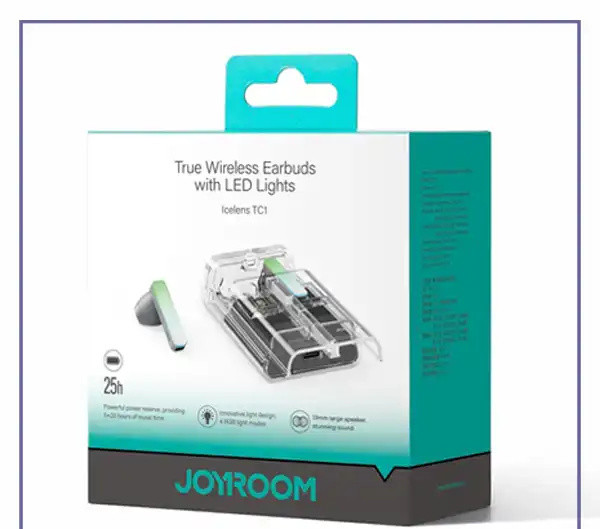 هندزفری بلوتوث جویورم Joyroom True Wireless Earbuds With LED Light Icelens TC1 (E)
