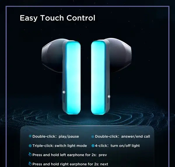هندزفری بلوتوث جویورم Joyroom True Wireless Earbuds With LED Light Icelens TC1 (E)