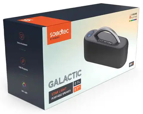 اسپیکر همراه با نور ستاره ای ساند تک پرودو Porodo Soundtec Galactic Star Light Portable Speaker (E)