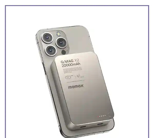 پاوربانک مگنتی 20000 مومکس Momax Q.Mag X2 Magnetic Wireless Power Bank IP133A (E)
