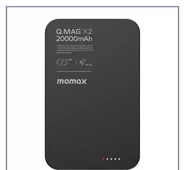 پاوربانک مگنتی 20000 مومکس Momax Q.Mag X2 Magnetic Wireless Power Bank IP133A (E)