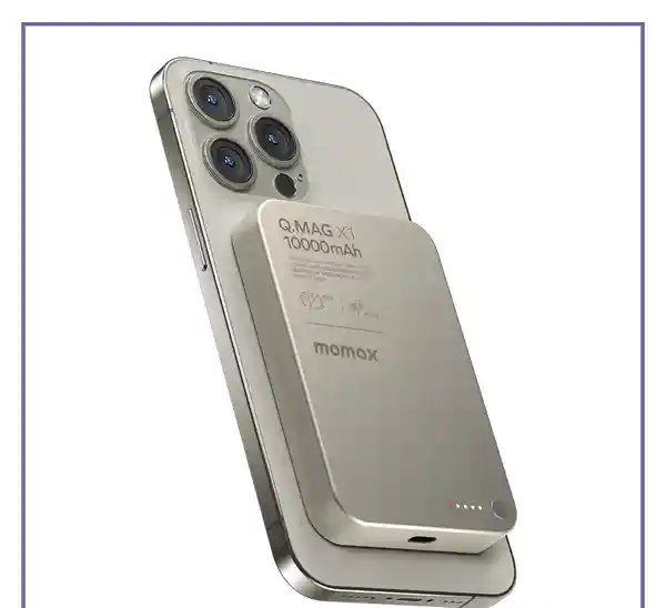 پاوربانک مگنتی 10000 مومکس Momax Q.Mag X1 Magnetic Wireless Power Bank IP117A (E)