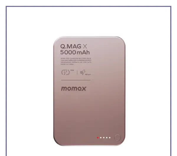 پاوربانک مگنتی 5000 مومکس Momax Q.Mag X Magnetic Wireless Power Bank IP116A (E)