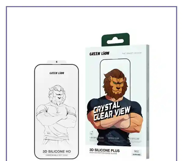 گلس آیفون 16 و 15 گرین لاین Green Lion 3D Silicone Plus iPhone 16 & 15 (E)