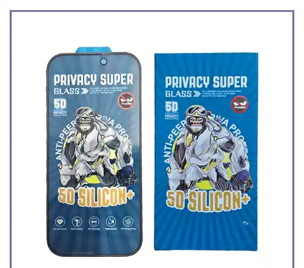 گلس حریم شخصی آیفون 15 پرو  موکوسون Mocoson 5D Silicon Plus Privacy iphone 15 PRO (E)