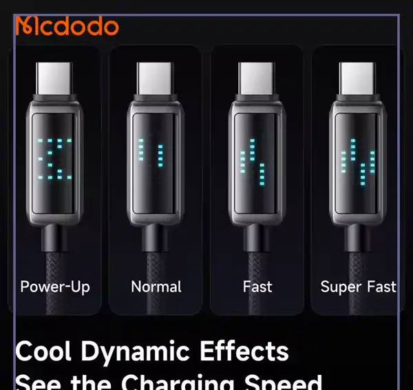 کابل شارژ دو سر تایپ سی 100 وات 1.2 متر مک دودو Mcdodo Type-C To Type-C Charging Speed Visible Cable CA-4250 (E)