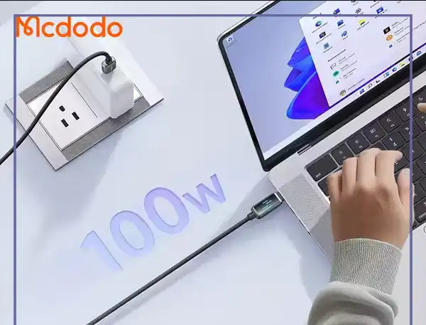 کابل شارژ دو سر تایپ سی 100 وات 1.2 متر مک دودو Mcdodo Type-C To Type-C Charging Speed Visible Cable CA-4250 (E)