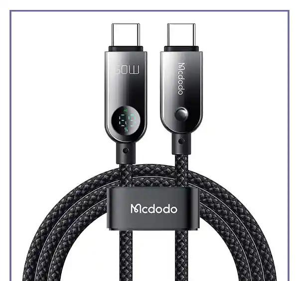 کابل دو سر تایپ سی با نمایشگر شارژ Mcdodo CA-4780 USB-C to USB-C 60W data cable (E)