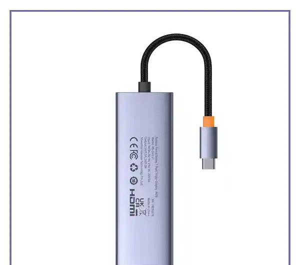 هاب هفت پورت تایپ سی بیسوس Baseus 7 in 1 Triple-Display Hub BS-OH117 (E)