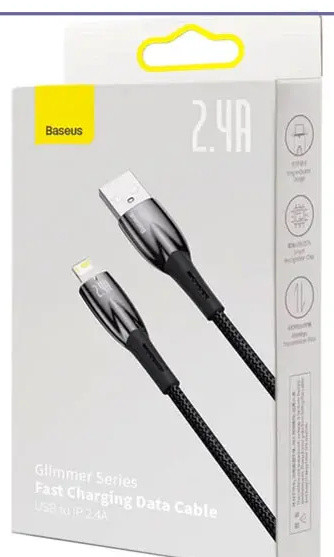 کابل شارژ لایتنینگ 2 متر بیسوس Baseus Glimmer Fast Charging Data Cable CADH000301 (E)