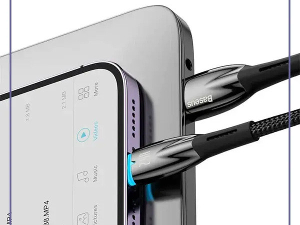 کابل شارژ لایتنینگ 2 متر بیسوس Baseus Glimmer Fast Charging Data Cable CADH000301 (E)