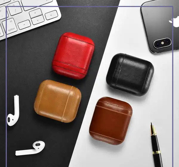 کاور ایرپاد 1/2 چرم ایکارر ICARER Air Pods Protective Leather Case IAP018 (E)