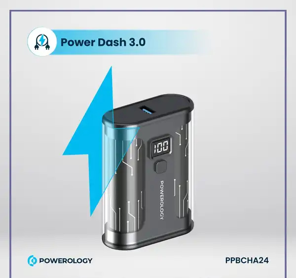 پاوربانک 20 وات 10000 میلی آمپر پاورولوژی Powerology Crystalline Series Power Bank PPBCHA24 (E)