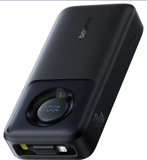 پاوربانک 30 وات 20000 با کابل لایتنینگ همراه بیسوس Baseus Nomos Power Bank PPLSL01-20 (E)