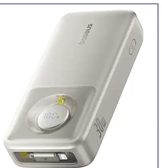 پاوربانک 30 وات 20000 با کابل لایتنینگ همراه بیسوس Baseus Nomos Power Bank PPLSL01-20 (E)