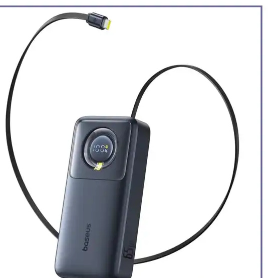 پاوربانک 65 وات 20000 با کابل همراه تایپ سی بیسوس Baseus Nomos Power Bank PPLSC01-20 (E)