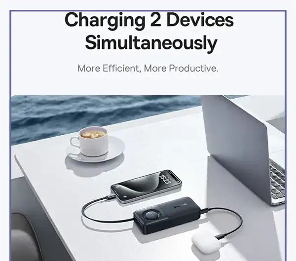 پاوربانک 30 وات 10000 با کابل همراه تایپ سی بیسوس Baseus Nomos Power Bank PPSS1030 (E)