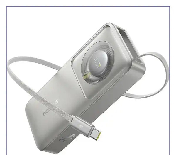 پاوربانک 30 وات 10000 با کابل همراه تایپ سی بیسوس Baseus Nomos Power Bank PPSS1030 (E)