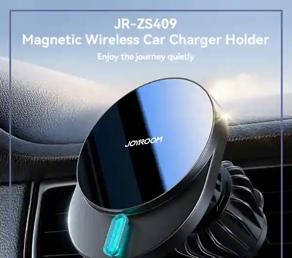هولدر و شارژر وایرلس مگنتی جویروم Joyroom magnetic holder JR-ZS409 (E)
