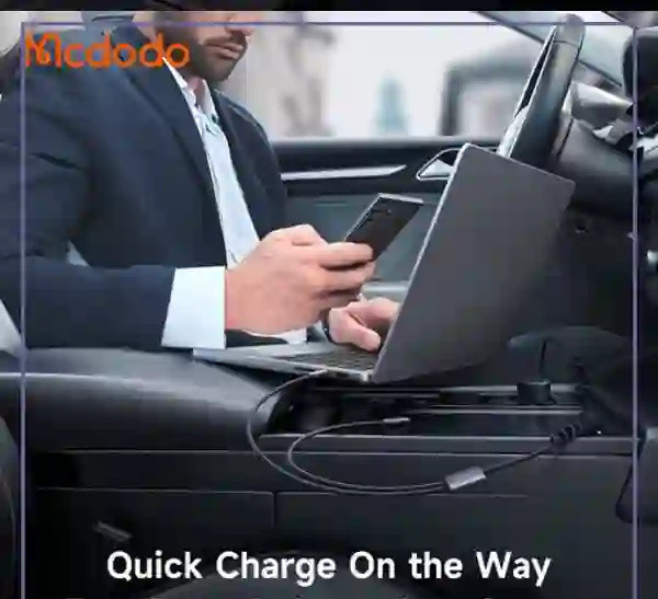 شارژر فندکی 120 وات با دو کابل متصل مک دودو Mcdodo 4 in 1 car charger CC-0370 (E)