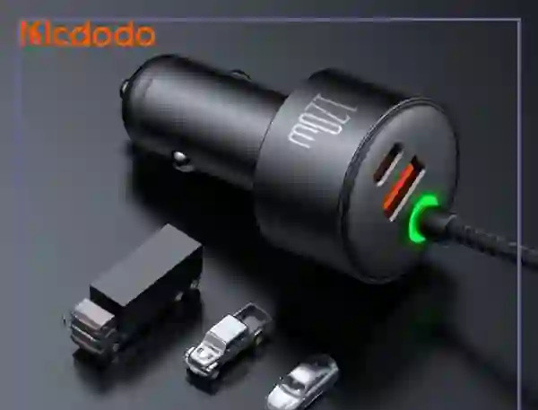 شارژر فندکی 120 وات با دو کابل متصل مک دودو Mcdodo 4 in 1 car charger CC-0370 (E)